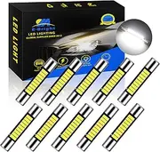 EverBright (Pack of 10 29MM 1.14" Super White 4014 9-SMD LED Mirror Fuse Sun Visor 6641 6612F 12V Festoon Dome Light LED Bulbs