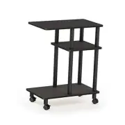 Turn-N-Tube U Shape Sofa Side Table with Casters Espresso/Black