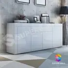 High Gloss Modern Sideboard Buffet Storage Cabinet Cupboard Table 4 Doors White