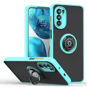 For Motorola Moto G82 5G Shockproof Hybrid Armor Ring Magnetic Stand Case Cover