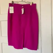 Christian Lacroix Bazar Deadstock NWT Hot Pink Pencil Skirt Slit Saks Fifth Ave