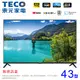 TECO東元43型 4K智慧聯網液晶顯示器/無視訊盒 TL43GU1TRE~含運不含拆箱定位