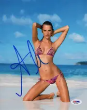 ALESSANDRA AMBROSIO VICTORIA'S SECRET SUPER-MODEL SIGN DAZZLING BIKINI PHOTO PSA