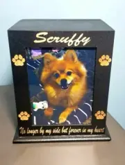 Pet Memorial Urn with Picture -Personalized Cremation Box for Dogs or Cats Ashes