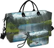 [YXYZRMY] Travel Duffel Bag Landscape National Park River Gym Bag Sports Tote Bag with Multiple Interior Pockets Shoulder Weekender Bag for Women Men with Toiletry Bag 20.5”x 7.9”x 13.8, Multi-Colored