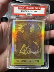 Thunderbird Holographic Refractor Trading Card 1/1 Slabbed Signed By Artist