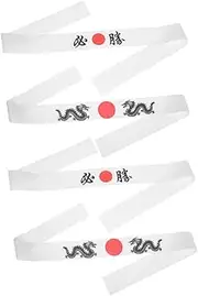 [TOGEVAL] 4pcs Japanese Ninja Headbands For Kids Headbands Japanese Style Headband Competition Headband Karate Training Headband For Japanese Style Party