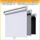 Cordless Blackout Roller Shades with UV Protection - 29" W x 72" H White