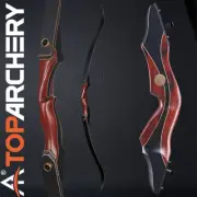 TOPARCHERY 60" Archery Takedown Recurve Bow Wood Longbow 25-50lbs Hunting Target
