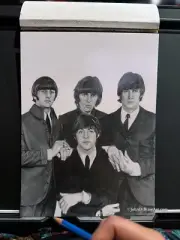 The Beatles Paul McCartney John Lennon Ringo George Pencil Drawing 9” x 12” Art