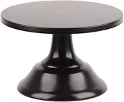 Round Cake Stand Metal Cake Stands Bright Black Dessert Table Display Wedding Cake Stand for Dessert Table Party(20x12cm)