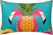 Satin Pillowcase for Hair and Skin Silk Pillow Cases Queen Size Satin Pillow Cover 20x30 Inches Pineapple Flamingo Pillowcases with Zipper Cooling Pillow Cases Gifts for Women Men
