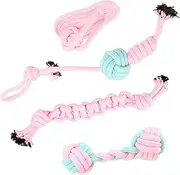 Rope Toys for Dogs - 4X Puppy Teething Toys,Interactive Game for Boredom Relief, Teeth Cleaning, Training Activities for Medium and Small Breeds