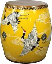 Chinese Traditional Craft Bedside Table, Creative Painting Drum Stool, Leather Drum, Shoe Stool at The Door, Table Stool Sofa Stool,H