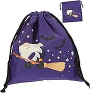 CIMAXIC Bag Reusable Drawstring Pouch for Trick Treating for Halloween Favors and Party Goodies Adorable Gnome Design