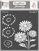 CrafTreat Stencil - 2 Step Layered Daisy | Reusable Painting Template for Journal, Home Decor, Crafting, DIY Albums, Scrapbook, Decoration and Printing on Paper, Floor, Wall, Fabric, Wood 6"X6"