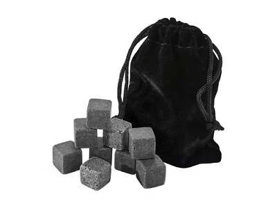 Maxwell & Williams Cocktail & Co Reusable Whisky Stone Set of 9 Charcoal Gift...