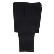 Brioni Modern-Fit 'Moena' Black Mid-Weight Flannel Wool Dress Pants 46" Waist