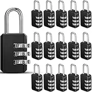 Chumia 16 Pack 3 Digit Combination Lock Small Combo Locks Waterproof Luggage Number Padlock for Backpack Suitcases Traveling Toolbox School Gym Employee Locker