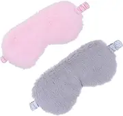 SOPOTUTU 2Pcs Plush Eye Mask Light Blocking Eye Covers for Women Eye Cover for Travel Home Camping and Restful Sleep Fresh