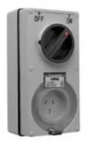 Clipsal 56-SERIES SWITCHED SOCKET 3-Pin Flat Vertical,Heavy Duty GREY-10A Or 15A