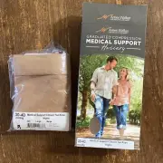 New Ames Walker women Graduated Compression Knee high tan 30-40 mmHg Socks sz L