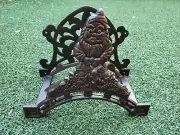 Cast Iron Garden Hose Holder Wall Mounted Santa Clause Brown Storage Shed Rack