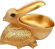 Golden Pelicans Decorative Bowl Solid Attractive Desk Candy Dish and Entry Table Decor Entrance Candy Keys Bowl Storage Basket for Home