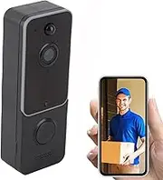 Smart Video Doorbell Camera 1080P HD Infrared Night2.4GHZ Wireless 2 Way, Black for Smart Home Security System with Aiwit App Connectivity