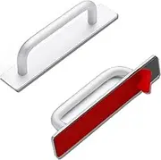 2 Pcs Adhesive Cabinet Handles, Self Stick Door Handles, Stick On Drawer Pulls (Silver)
