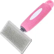 Toyvian Dog and Cat Grooming Brush Stainless Steel Dematting Tool with Comfortable Handle Flexible Design for Shedding Control for All Hair Types and Multi Pet Households