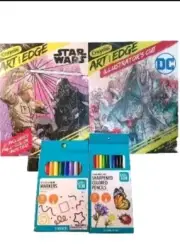 CRAYOLA ART WITH EDGE STAR WARS & DC COLORING BOOK With MARKERS & PENCILS