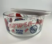 Marvel Spider-Man Clear Pyrex Spidey Sense Gray Lid 4 Cup Storage Container Bowl