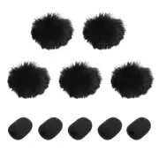 Microphone Cover Mini Furry Windscreen Foam Mic Sponge Cover 8mm with Cap