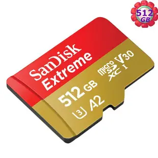 SanDisk 512GB 512G microSD【190MB/s Extreme】microSDXC micro SD SDXC 4K U3 A2手機記憶卡