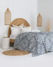 Kantha Quilt Indian Quilt Block Print Quilt Bedspread Bohemian Boho Cotton Throw Quilt Handmade Blanket Doona King Size 010