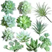 11 Pcs Mini Artificial Succulents Picks Unpotted Faux Succulent Assortment in