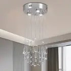 FRIXCHUR 29" Modern Crystal Chandelier for High Ceilings K9 Crystal Raindrop ...