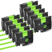 TZe MQG35 Label Tape Laminated Lime Green for Brother P-Touch PTP700 1/2" 10Pack