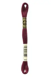 DMC - Color # 902 - (Magenta Red) -- Embroidery Floss -- Per Skein