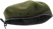 [LIFKOME] Wool Beret Hat Classic Beanie Cap for Men Women Cozy Fiddler Hat Wide Brim Beanies Newsboy Cap Wool Beret European Flair Olive Green
