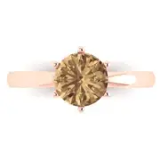 1.50 ct Round Cut Champagne Stone Wedding Promise engagement Ring 14k Rose Gold