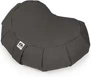 Waterglider International Zafu Crescent: Meditation Pillow with USA Buckwheat Hull Fill, Certified Organic Cotton- 6 Colors