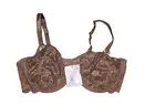 Savage X Fenty 40DD Bra Brown Floral Lace Underwire Back Closure Rihanna NEW Tag