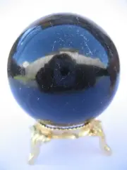 Black Tourmaline 5.7cm 241g Crystal Ball Orb Sphere with Gold Stand (BT003)