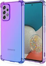 [vumebao] Gradient Clear Cute Phone Case for Samsung A53 5G, Slim Anti Scratch Shockproof Protective Cover for Samsung A53 5G, Fasion Multiple Options Phone Case for Women Girl-Purple Blue