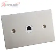 RJ12 Phone 1Port Flat Brushed Stainless Steel Wall Plate RJ11 Cat3 Telephone