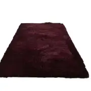 Catzon Soft Shaggy Area Rugs for Bedroom Nursery Non-slip Backing Carpet-Wine Red