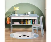 Blue Solid Wood Study Desk with Drawers/Kids Study Desk/Rubberwood/1M/1.2M