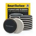 Smart Surface 8295 3-1/2" Round Carpet Furniture Sliders 16-Pack in Resealable